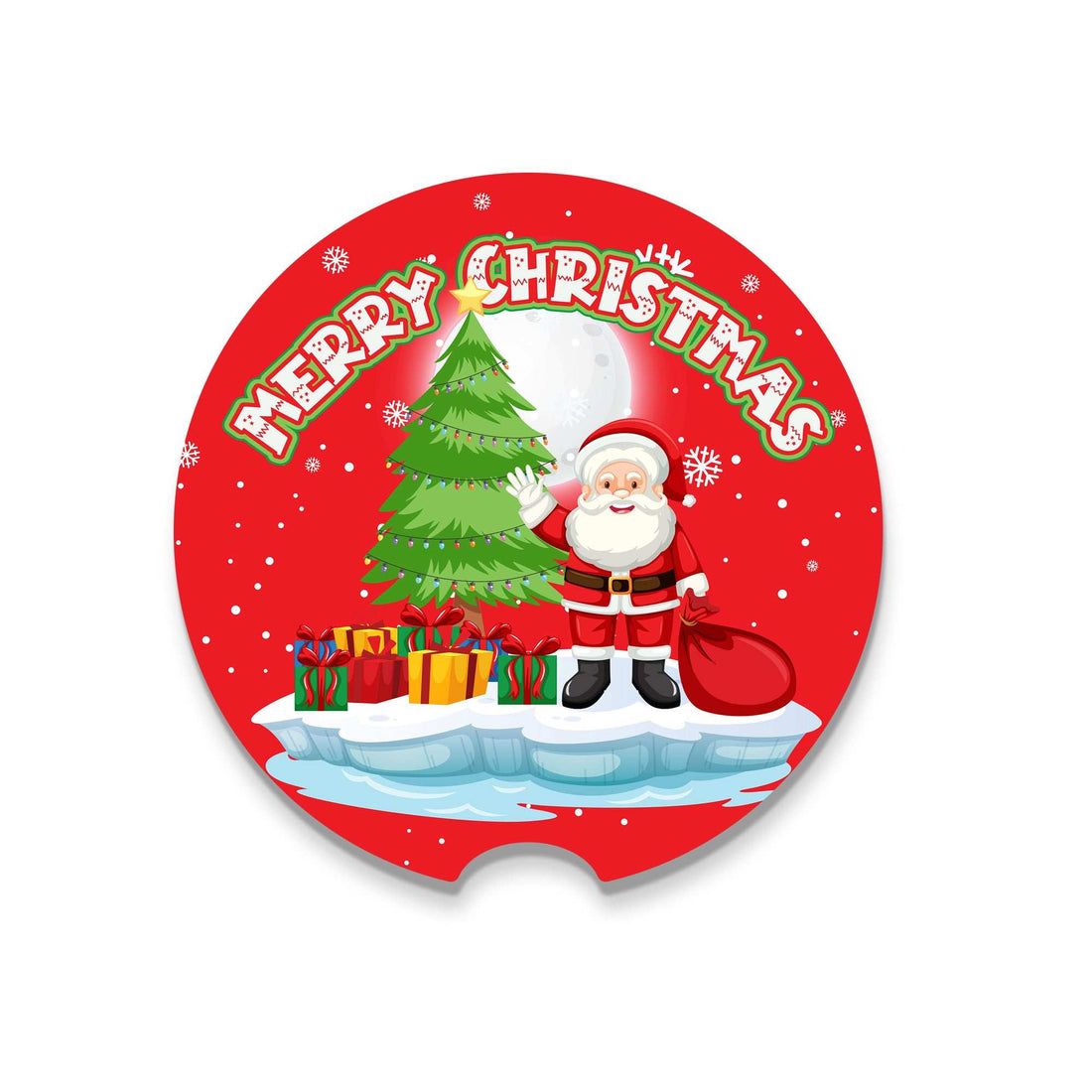 Christmas Car Coasters (2 Pack) - Festive Photo Coasters for Your Car's Cup Holders