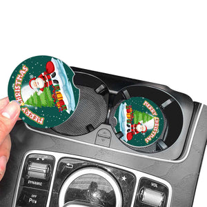 Christmas Car Coasters (6 Pack) - Festive Photo Coasters for Your Car's Cup Holders