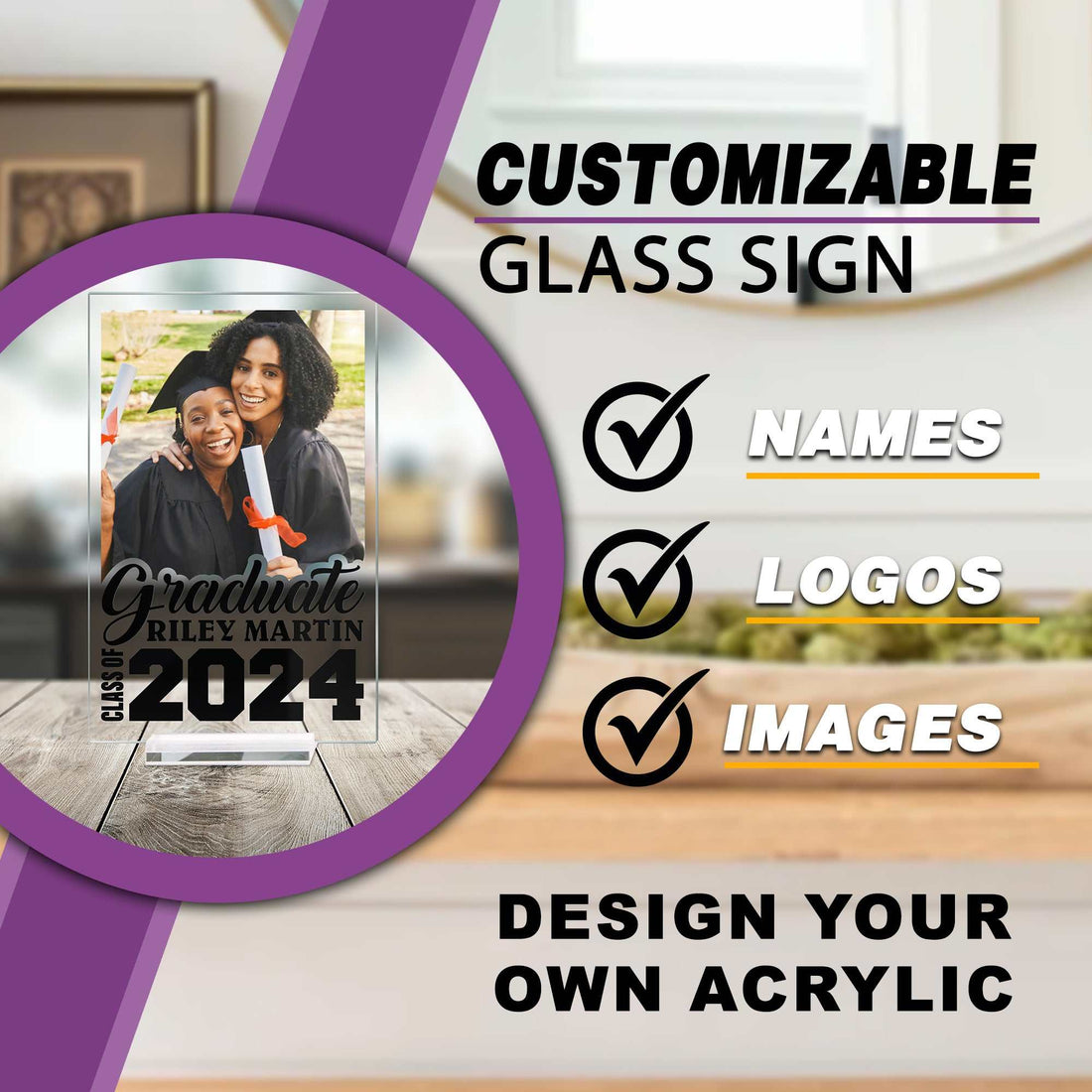 Personalized Graduation Acrylic Plaque | Custom Grad Gift