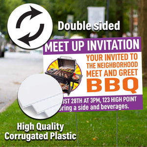 Create Your Own Custom Yard Sign – Double Sided, Personalized with Image, Logo, Text & Colors – Miracle Prints (USA Made)