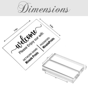 Custom Acrylic Sign with QR Code | Clear Tabletop Business Display – Wi-Fi Sign or Custom Text Plaque
