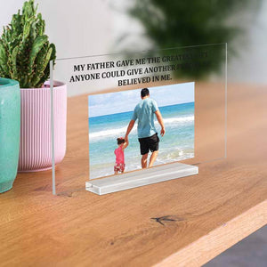 Custom Acrylic Sign with Stand | UV Printed Clear Display Personalized with Logo, Text, or Photo – Business or Gift Plaque (4.5x7)