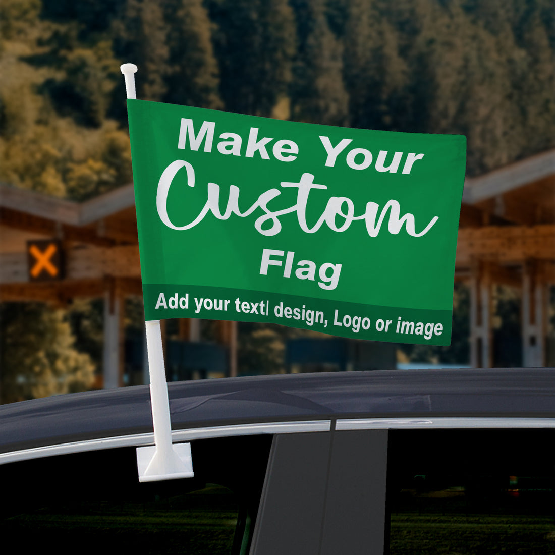 Bandera de coche personalizada | Bandera personalizada a una y doble cara