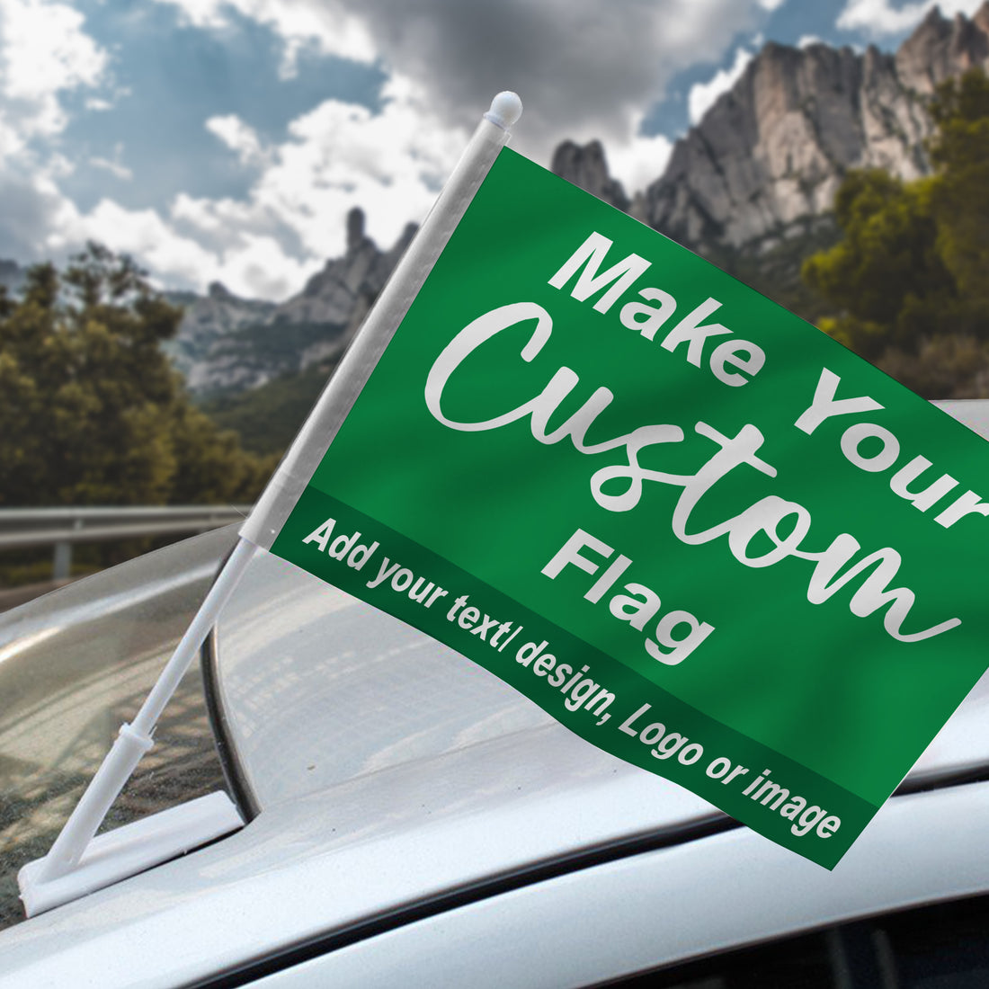 Bandera de coche personalizada | Bandera personalizada a una y doble cara