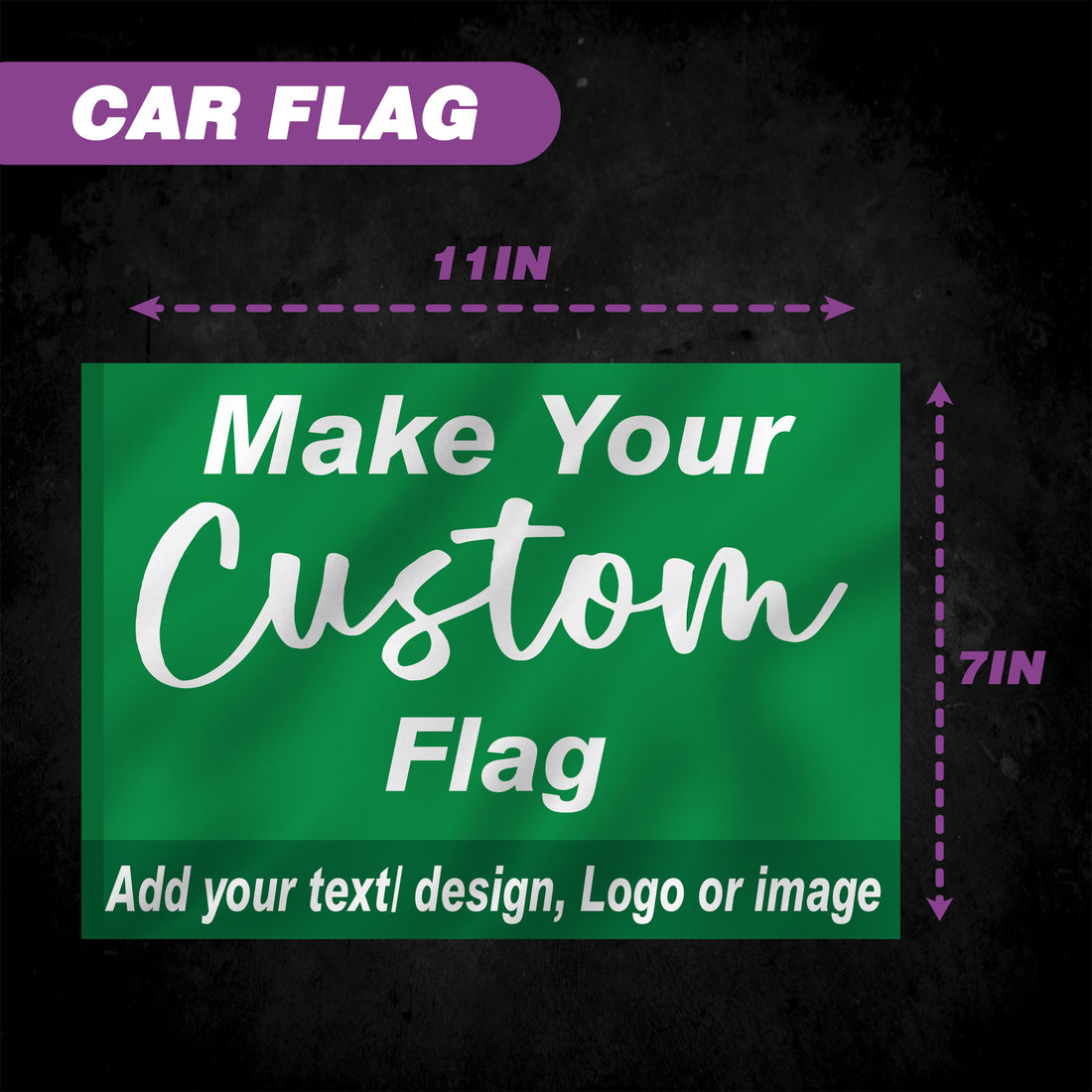 Bandera de coche personalizada | Bandera personalizada a una y doble cara