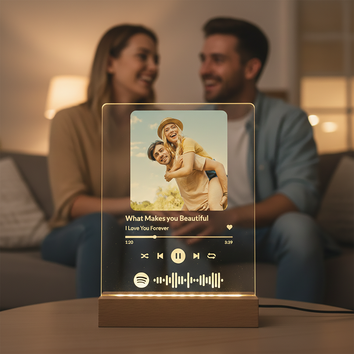 Personalized Spotify Music Plaque | Custom Photo Gift for Her or Wife – Romantic Valentine’s Day Acrylic Keepsake