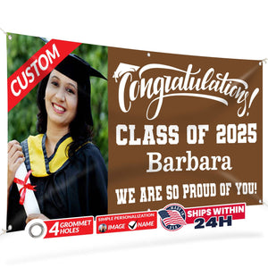Graduation Banner 2026 - Personalized 13oz Vinyl Custom Banner for Graduation Decorations | Custom Sign