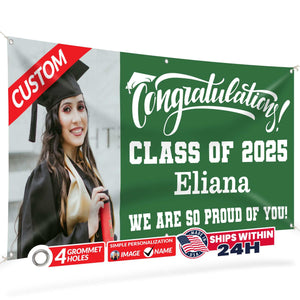 Graduation Banner 2026 - Personalized 13oz Vinyl Custom Banner for Graduation Decorations | Custom Sign