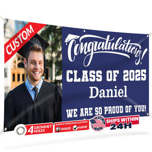 Graduation Banner 2026 - Personalized 13oz Vinyl Custom Banner for Graduation Decorations | Custom Sign