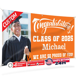 Graduation Banner 2026 - Personalized 13oz Vinyl Custom Banner for Graduation Decorations | Custom Sign