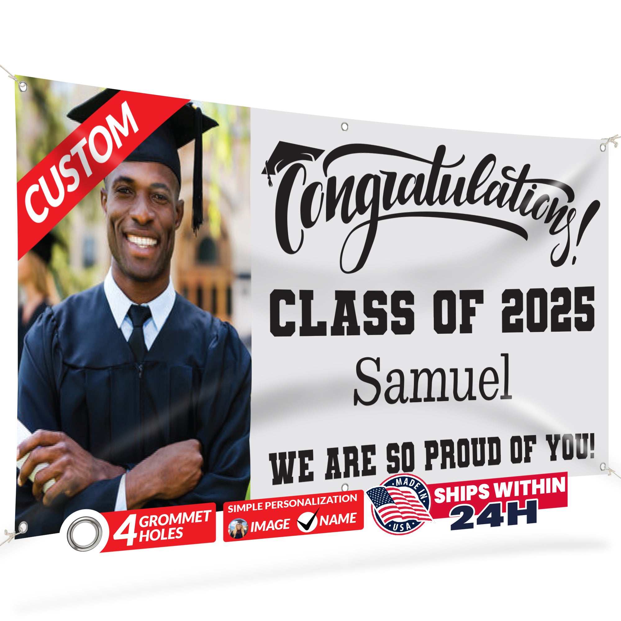 Graduation Banner 2026 - Personalized 13oz Vinyl Custom Banner for Graduation Decorations | Custom Sign