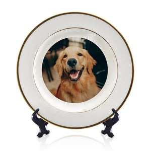 Personalized Ceramic Keepsake Plate with Stand | Custom Photo & Text Display Dish – Memorial, or Anniversary Gift