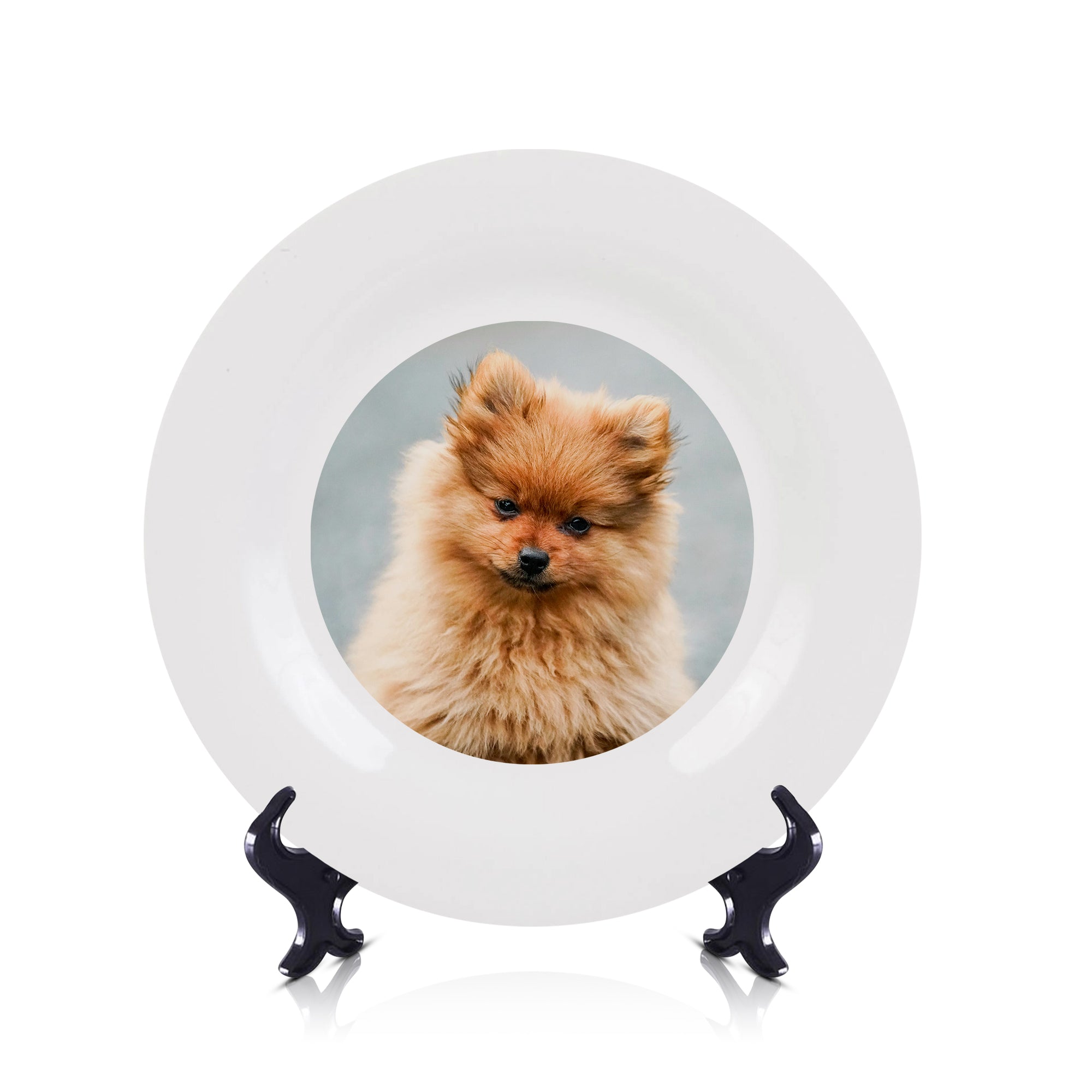 Personalized Ceramic Keepsake Plate with Stand | Custom Photo & Text Display Dish – Memorial, or Anniversary Gift