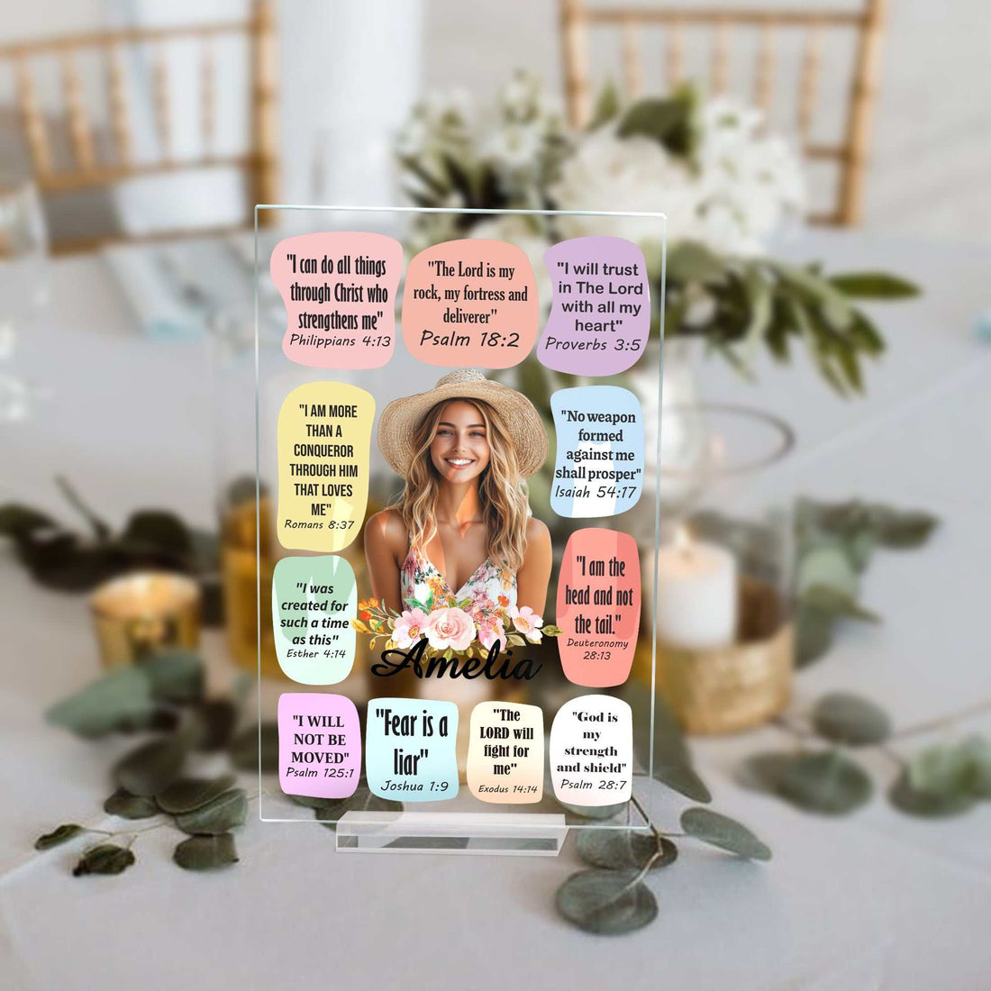 Personalized Christian Acrylic Plaque | Bible Verse Gift