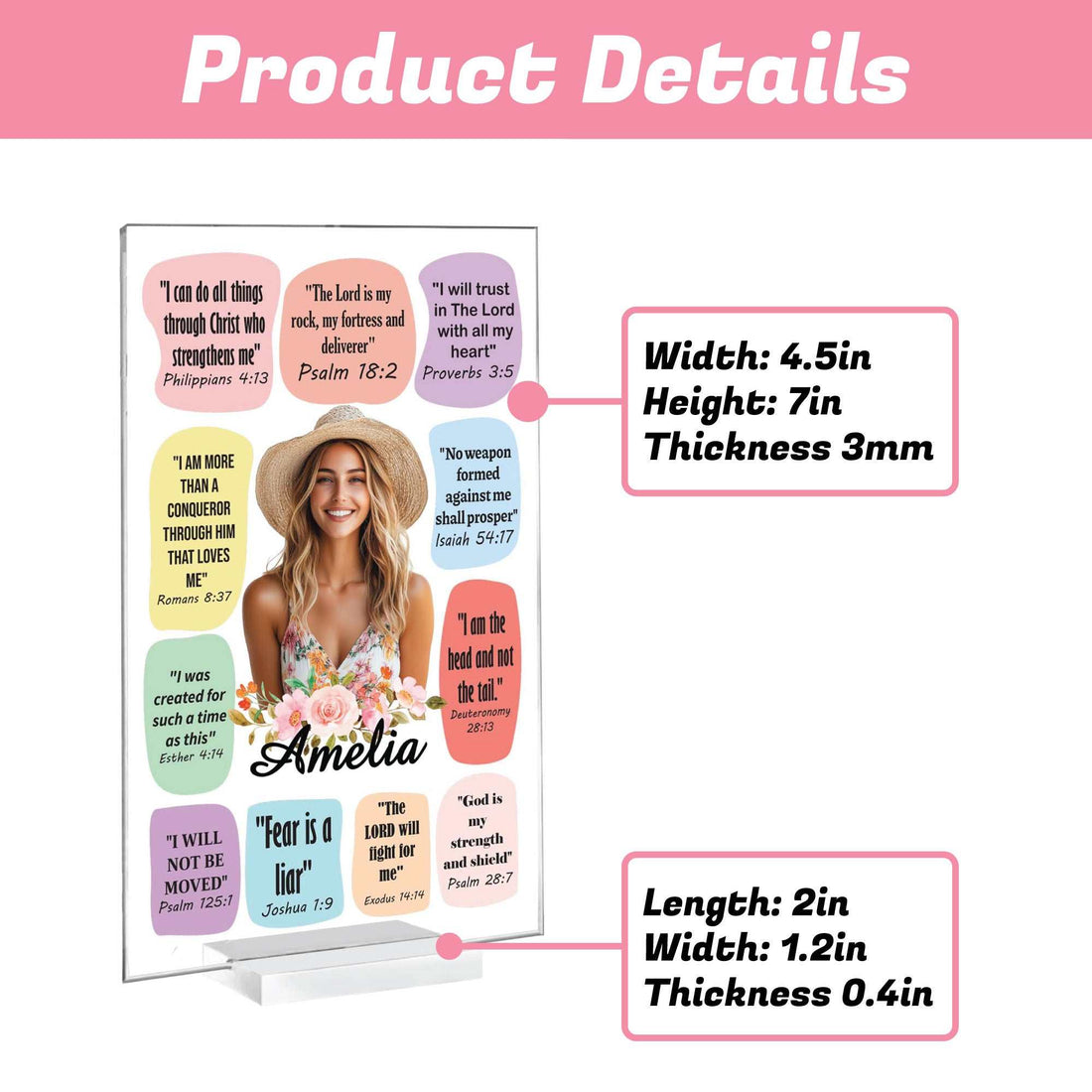 Personalized Christian Acrylic Plaque | Bible Verse Gift