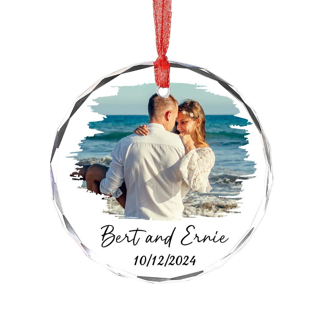 Personalized Christmas Ornaments – Custom 3" Clear Glass Family Keepsake for Christmas Tree Decorations, Ideal Baby's First Christmas Tree Ornaments