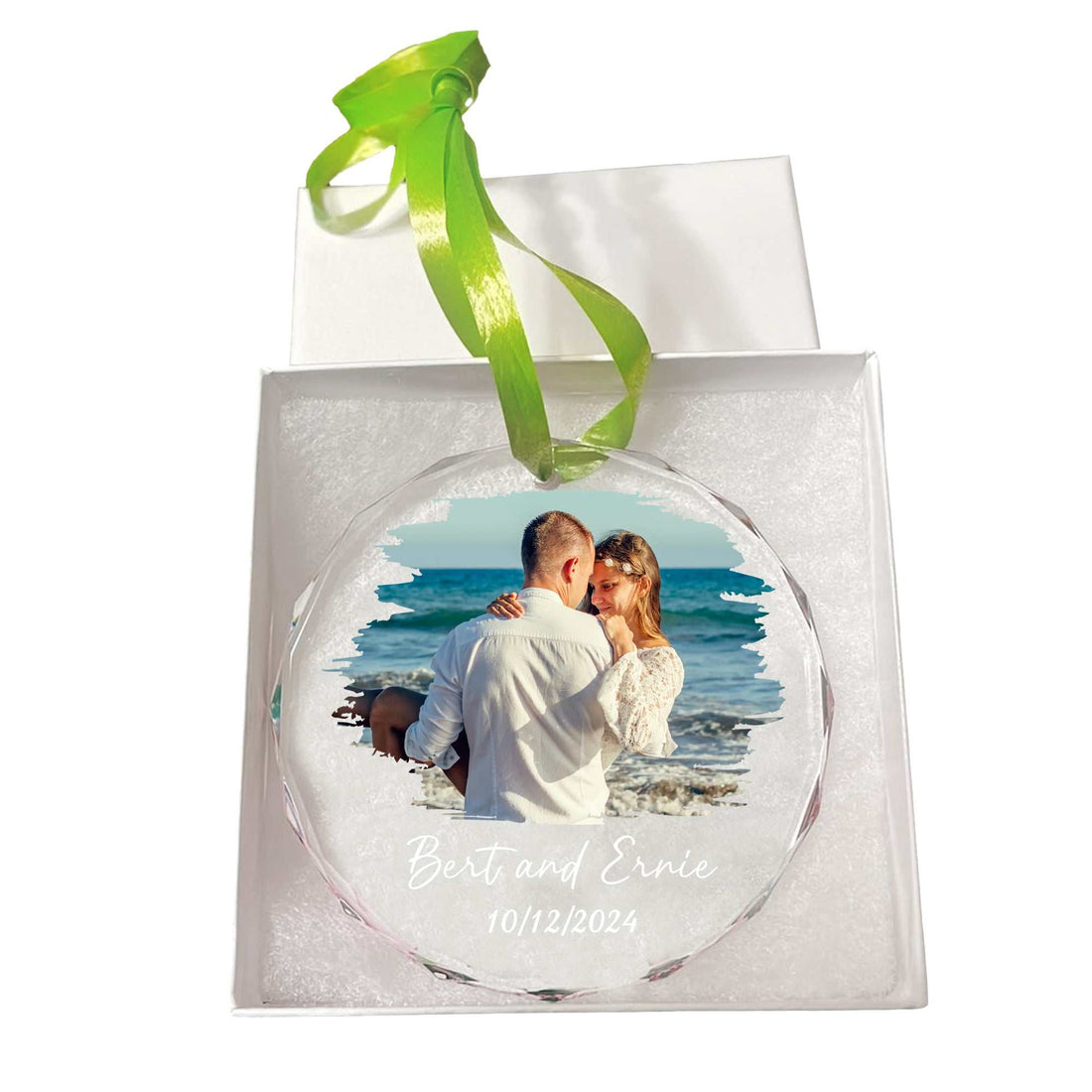 Personalized Christmas Ornaments – Custom 3" Clear Glass Family Keepsake for Christmas Tree Decorations, Ideal Baby's First Christmas Tree Ornaments