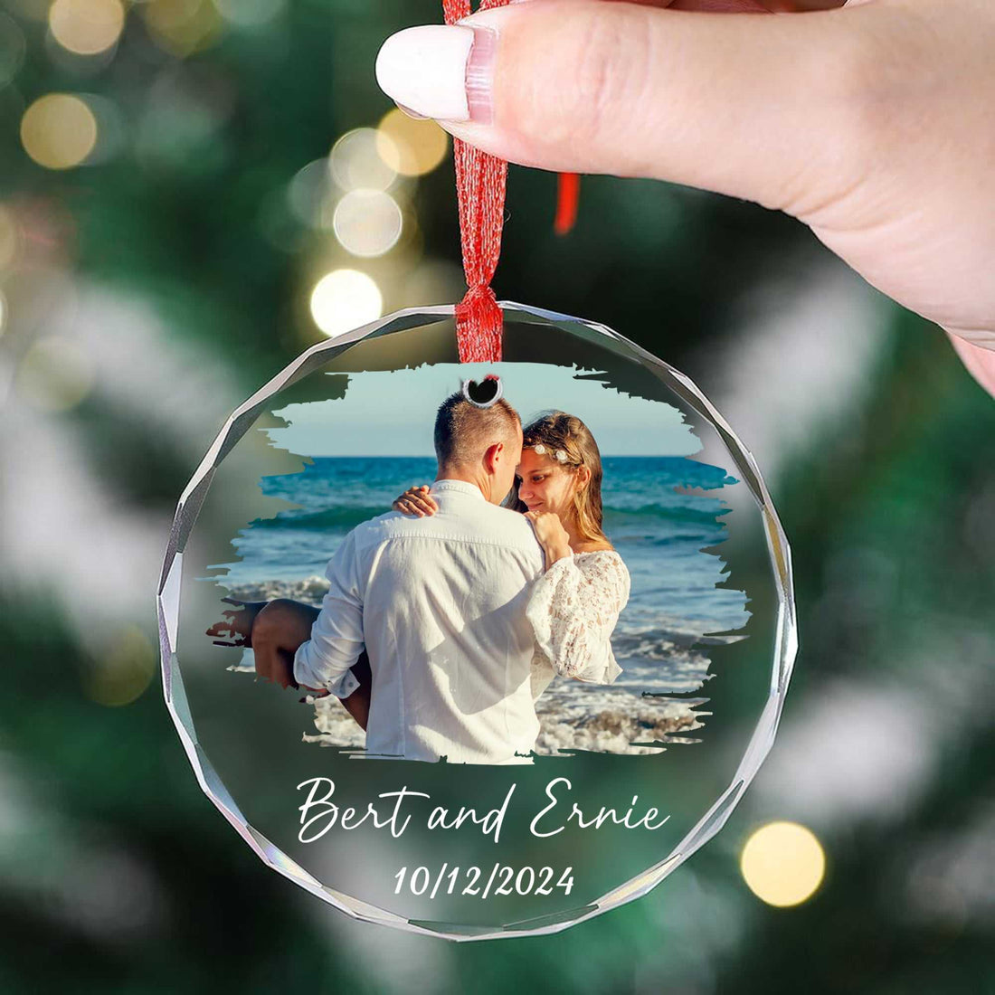 Personalized Christmas Ornaments – Custom 3" Clear Glass Family Keepsake for Christmas Tree Decorations, Ideal Baby's First Christmas Tree Ornaments