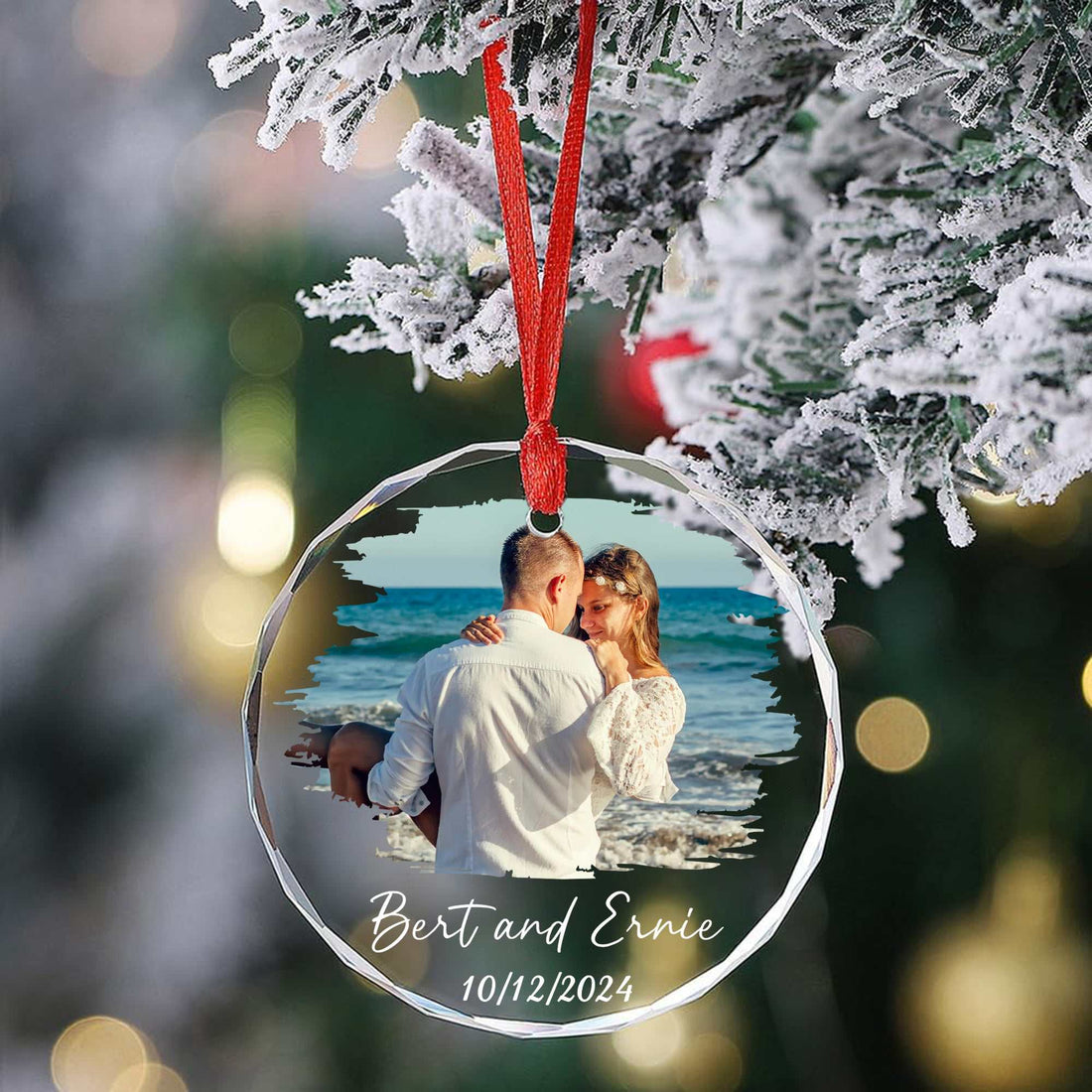 Personalized Christmas Ornaments – Custom 3" Clear Glass Family Keepsake for Christmas Tree Decorations, Ideal Baby's First Christmas Tree Ornaments
