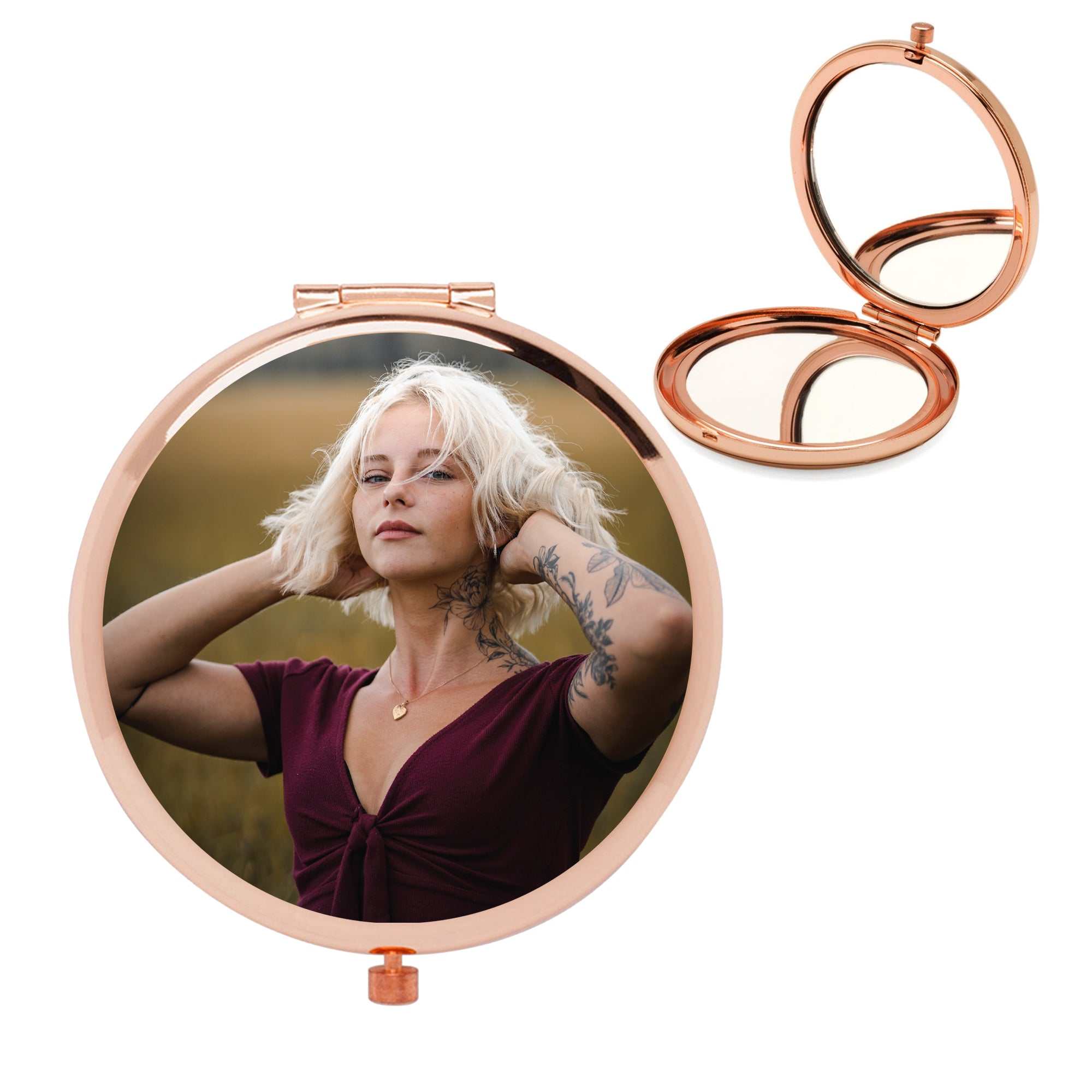 Personalized Compact Mirror | Custom Makeup Mirror Gift for Mom, Grandma, or Friends – Birthday or Everyday Thoughtful Gift