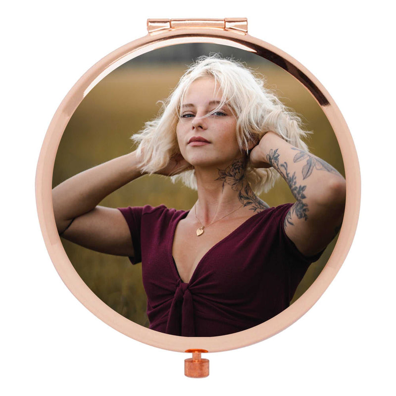Personalized Compact Mirror | Custom Makeup Mirror Gift for Mom, Grandma, or Friends – Birthday or Everyday Thoughtful Gift