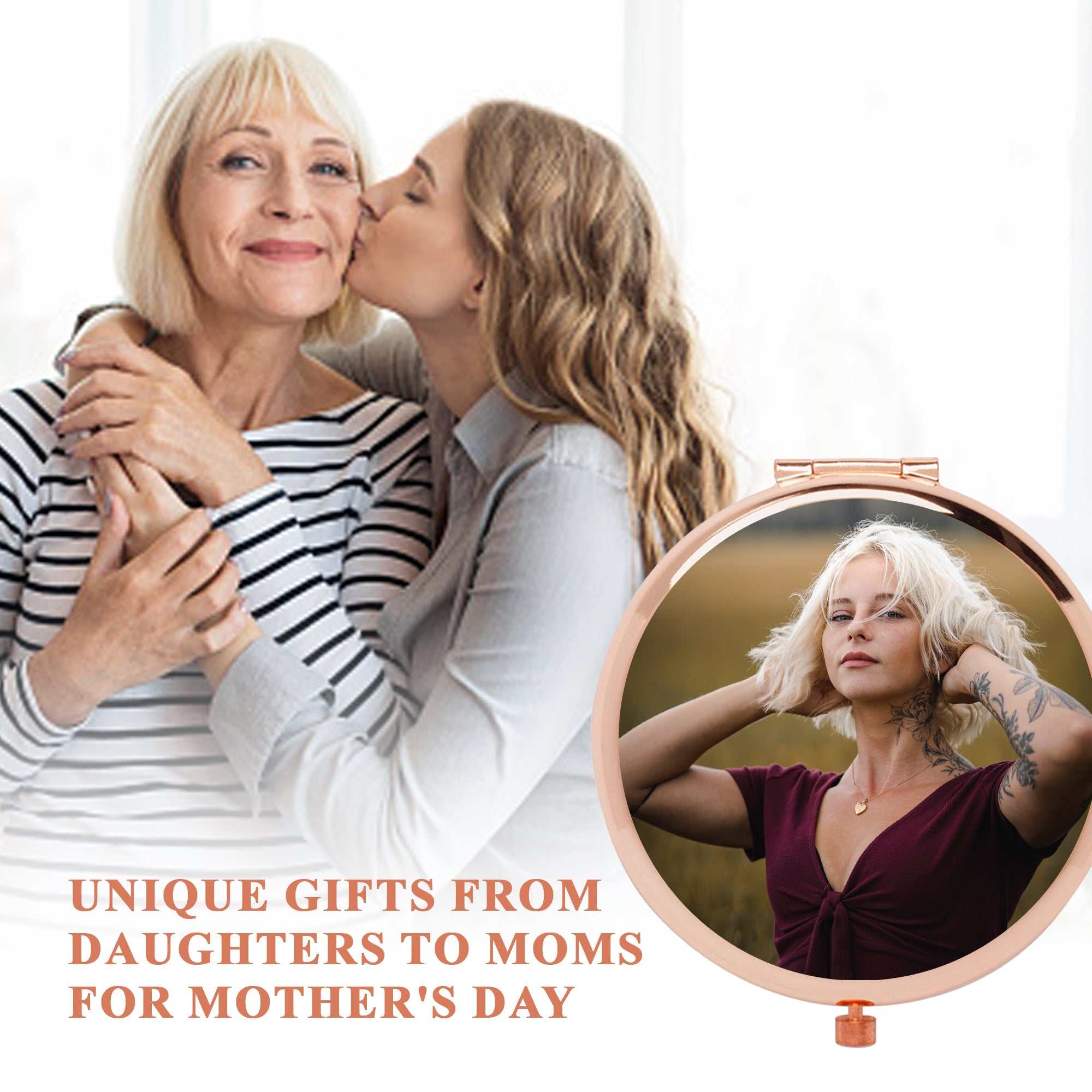 Personalized Compact Mirror | Custom Makeup Mirror Gift for Mom, Grandma, or Friends – Birthday or Everyday Thoughtful Gift