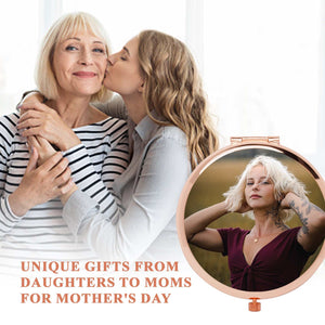Personalized Compact Mirror | Custom Makeup Mirror Gift for Mom, Grandma, or Friends – Birthday or Everyday Thoughtful Gift