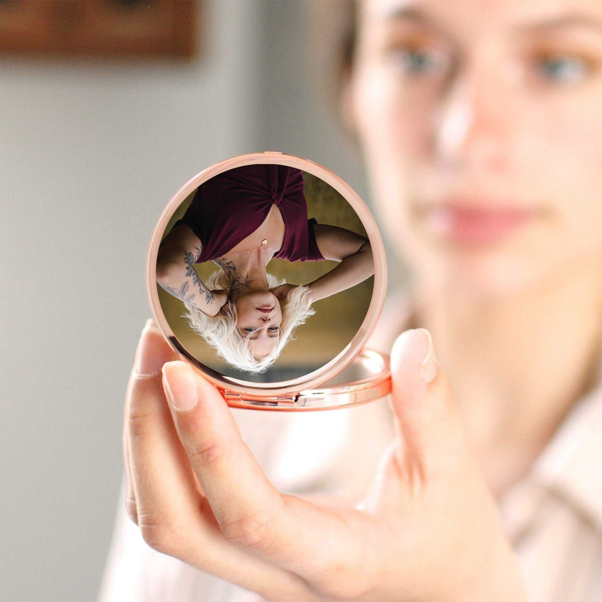 Personalized Compact Mirror | Custom Makeup Mirror Gift for Mom, Grandma, or Friends – Birthday or Everyday Thoughtful Gift