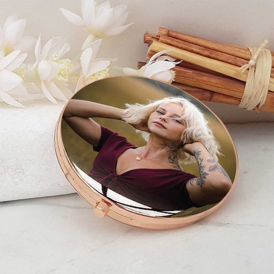 Personalized Compact Mirror | Custom Makeup Mirror Gift for Mom, Grandma, or Friends – Birthday or Everyday Thoughtful Gift