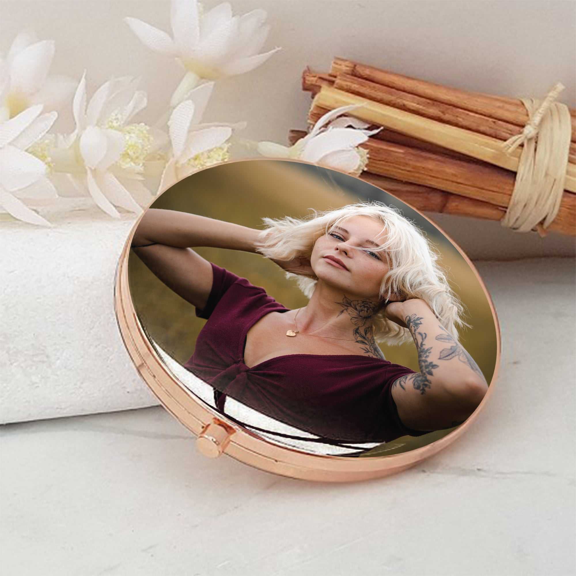 Personalized Compact Mirror | Custom Makeup Mirror Gift for Mom, Grandma, or Friends – Birthday or Everyday Thoughtful Gift