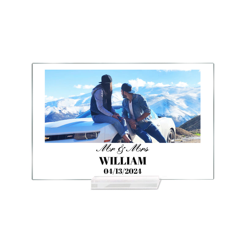 Personalized Couple’s Glass Plaque | Romantic Anniversary Gift & Custom Keepsake for Him or Her – Unique Gift for Women