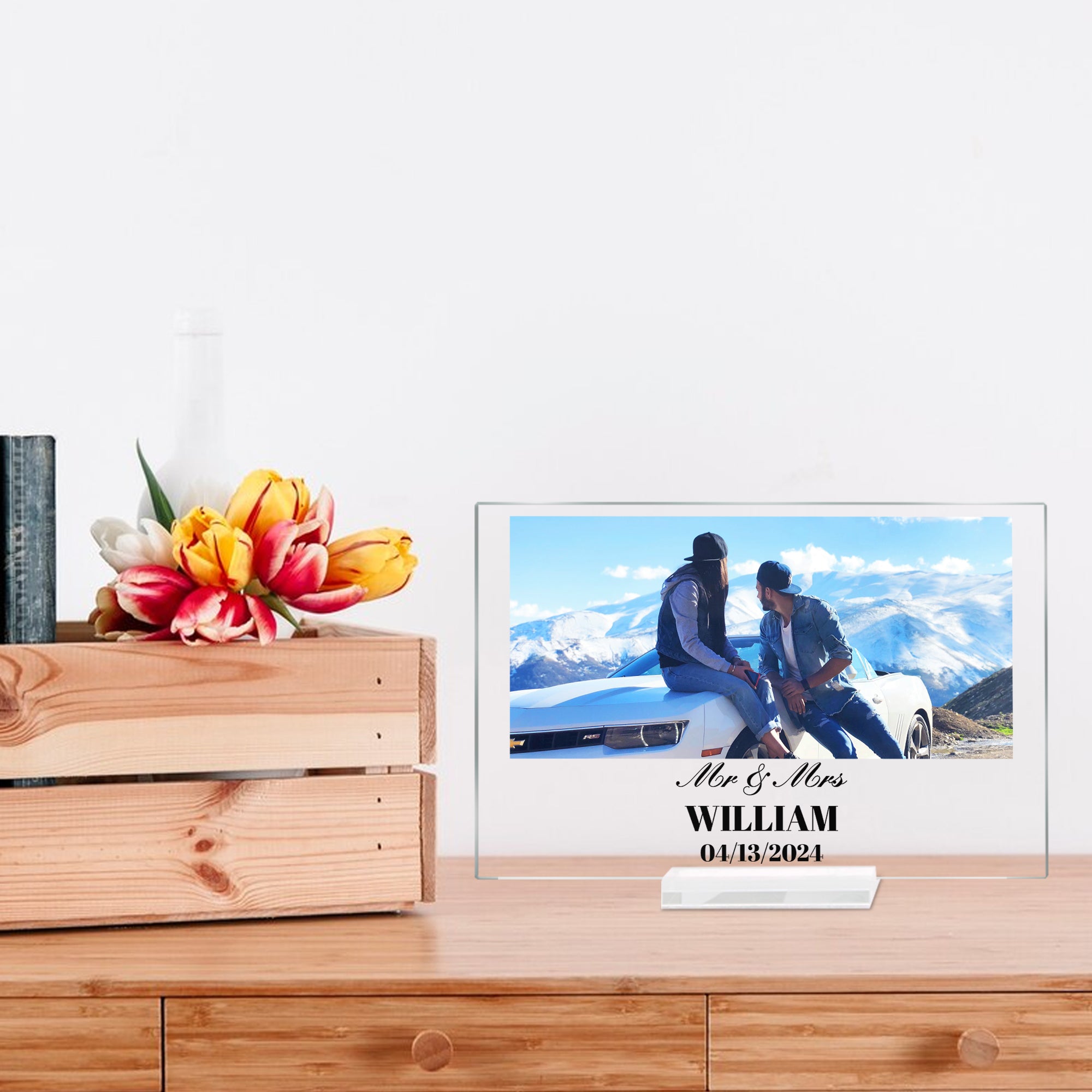 Personalized Couple’s Glass Plaque | Romantic Anniversary Gift & Custom Keepsake for Him or Her – Unique Gift for Women
