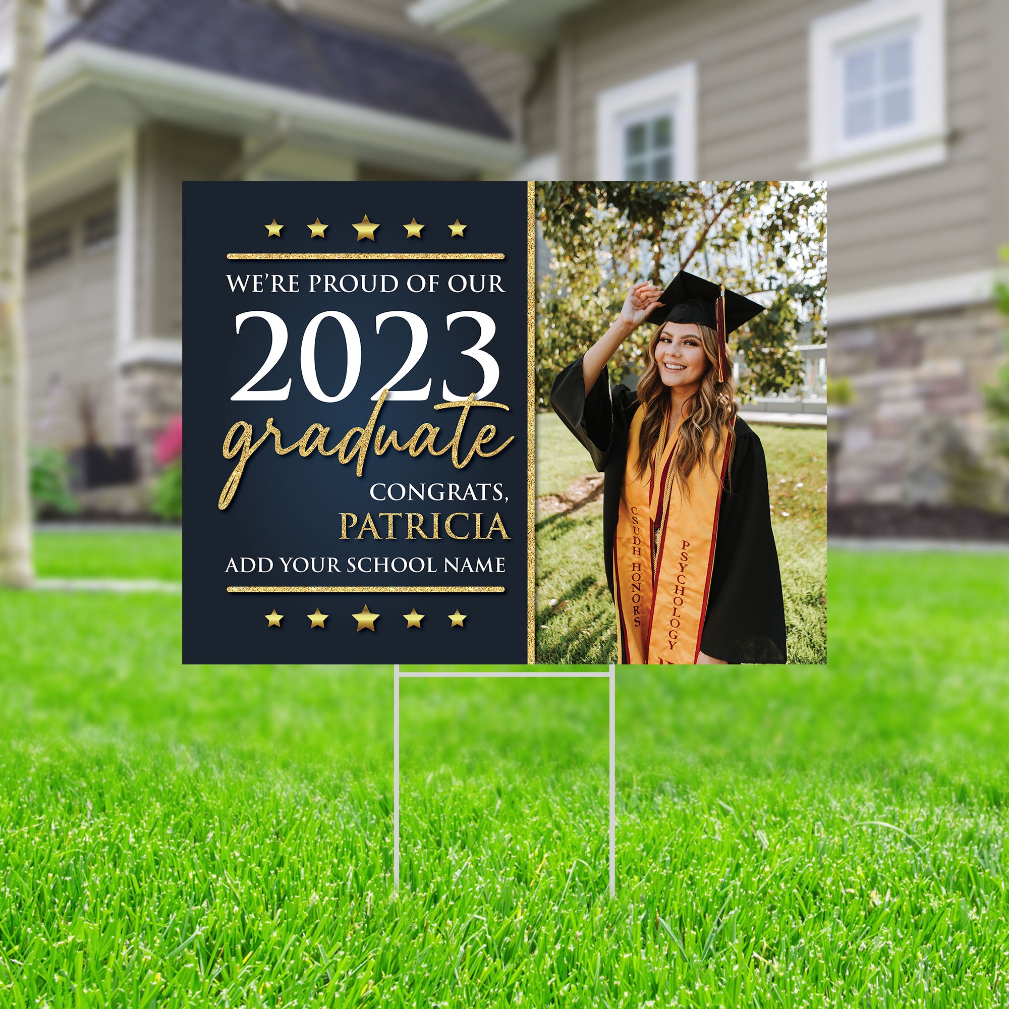 Personalized High School Graduation Facts Sign – Custom 2025 Graduation Party Decoration & Photo Prop