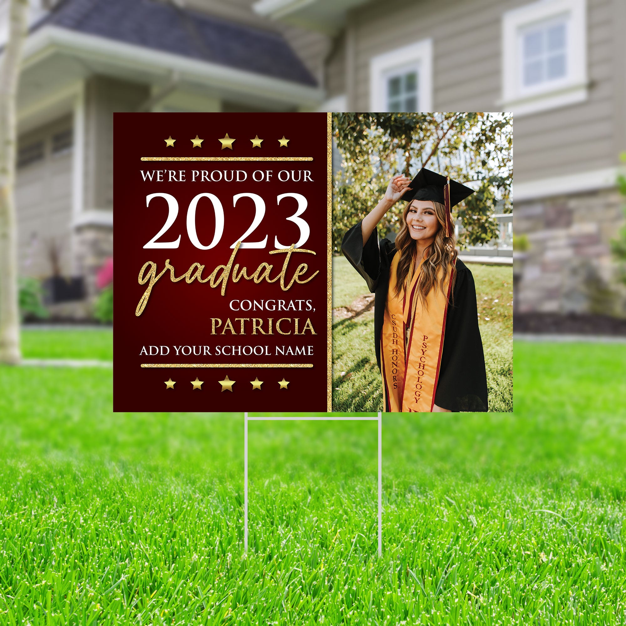 Personalized High School Graduation Facts Sign – Custom 2025 Graduation Party Decoration & Photo Prop