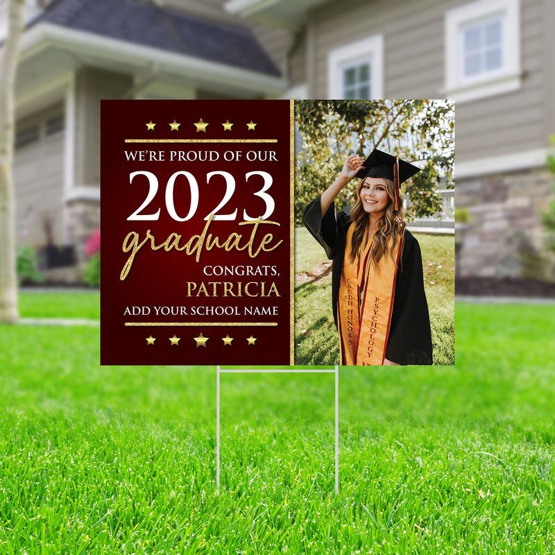 Personalized High School Graduation Facts Sign – Custom 2025 Graduation Party Decoration & Photo Prop