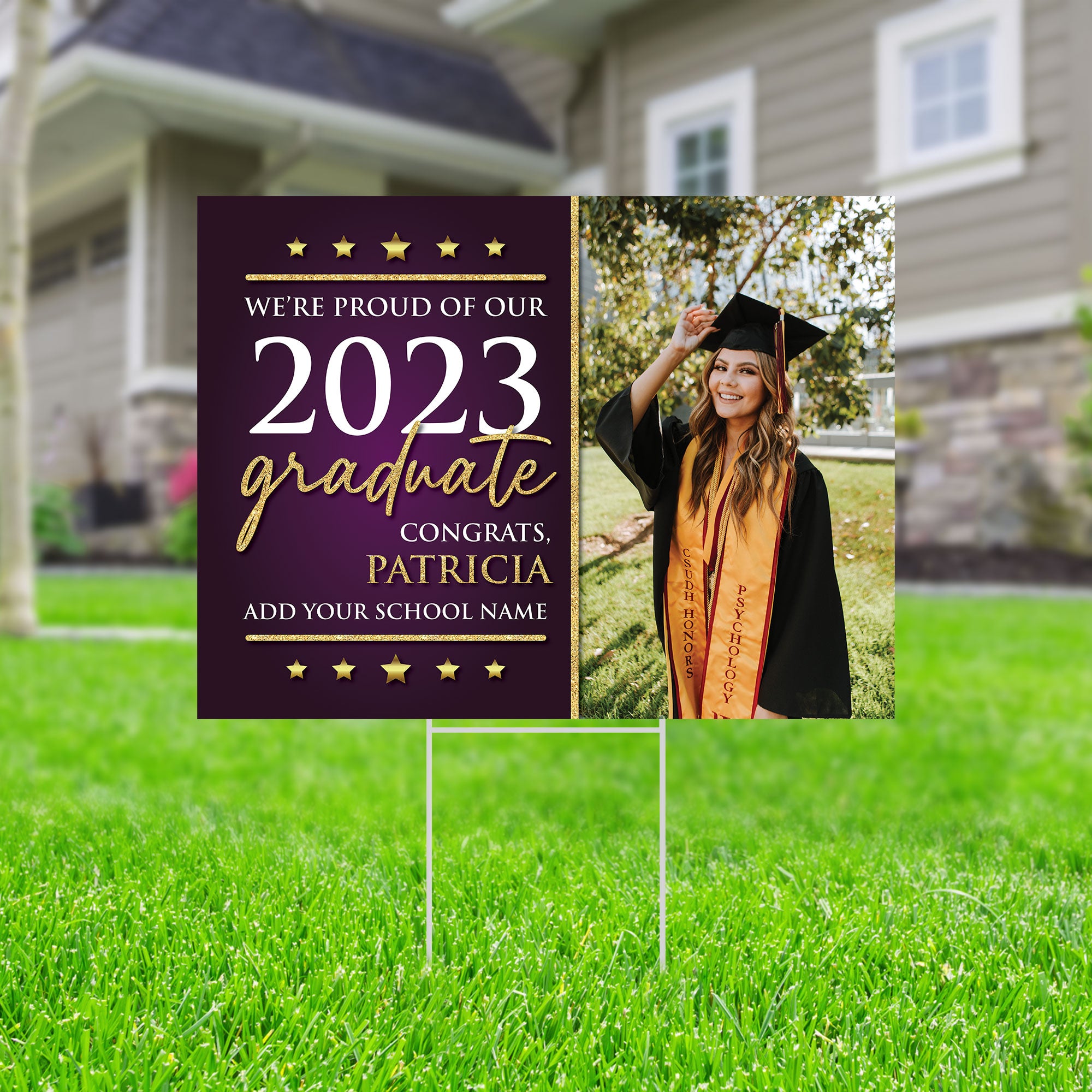 Personalized High School Graduation Facts Sign – Custom 2025 Graduation Party Decoration & Photo Prop
