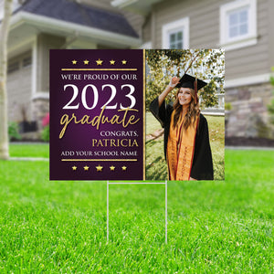Personalized High School Graduation Facts Sign – Custom 2025 Graduation Party Decoration & Photo Prop