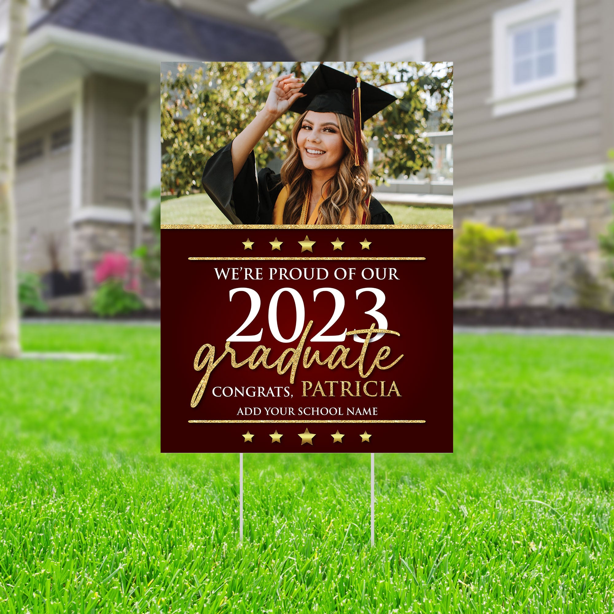 Personalized High School Graduation Facts Sign – Custom 2025 Graduation Party Decoration & Photo Prop