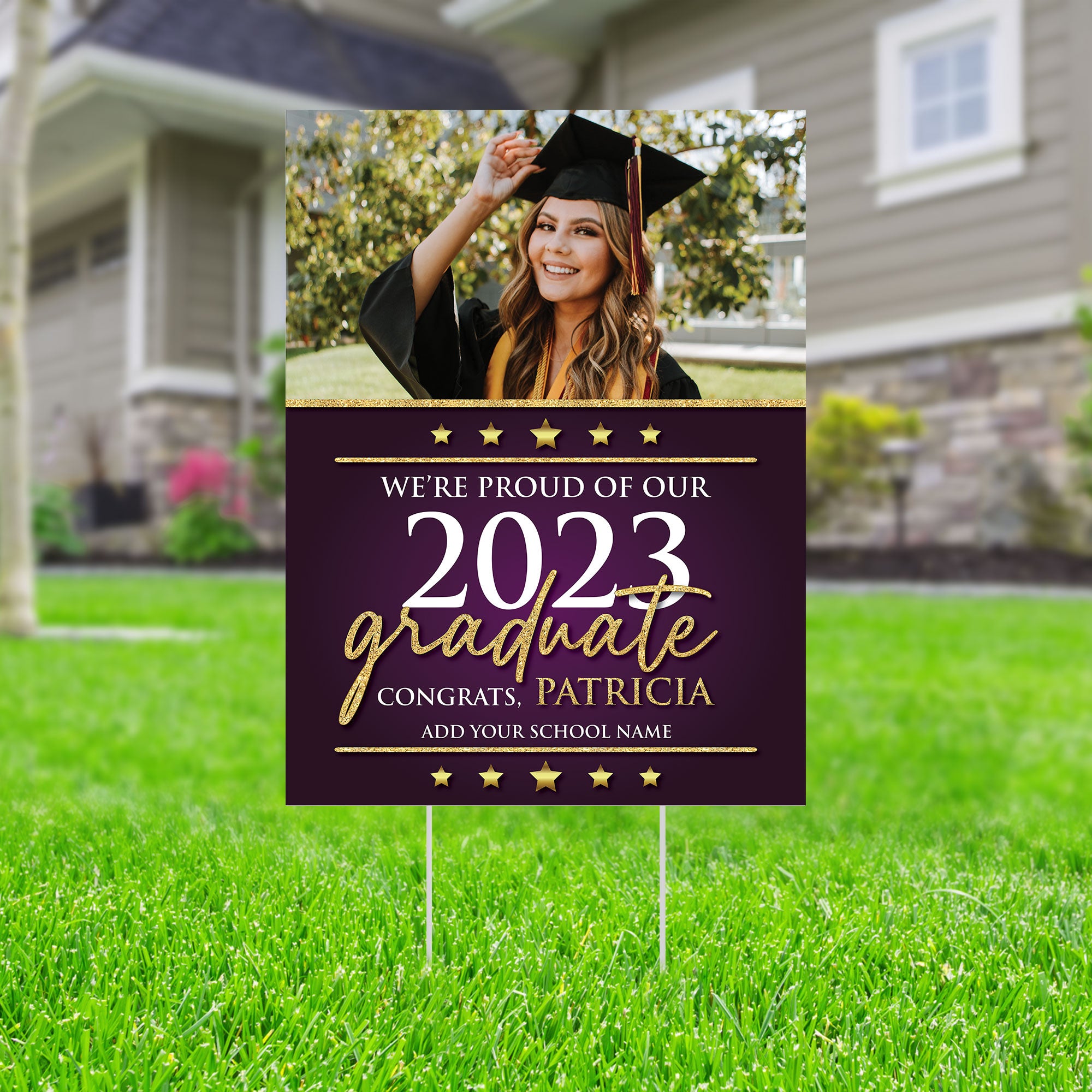 Personalized High School Graduation Facts Sign – Custom 2025 Graduation Party Decoration & Photo Prop