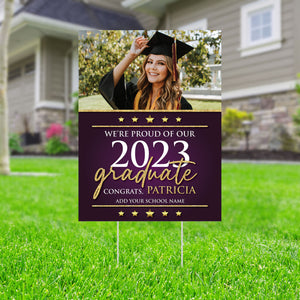 Personalized High School Graduation Facts Sign – Custom 2025 Graduation Party Decoration & Photo Prop