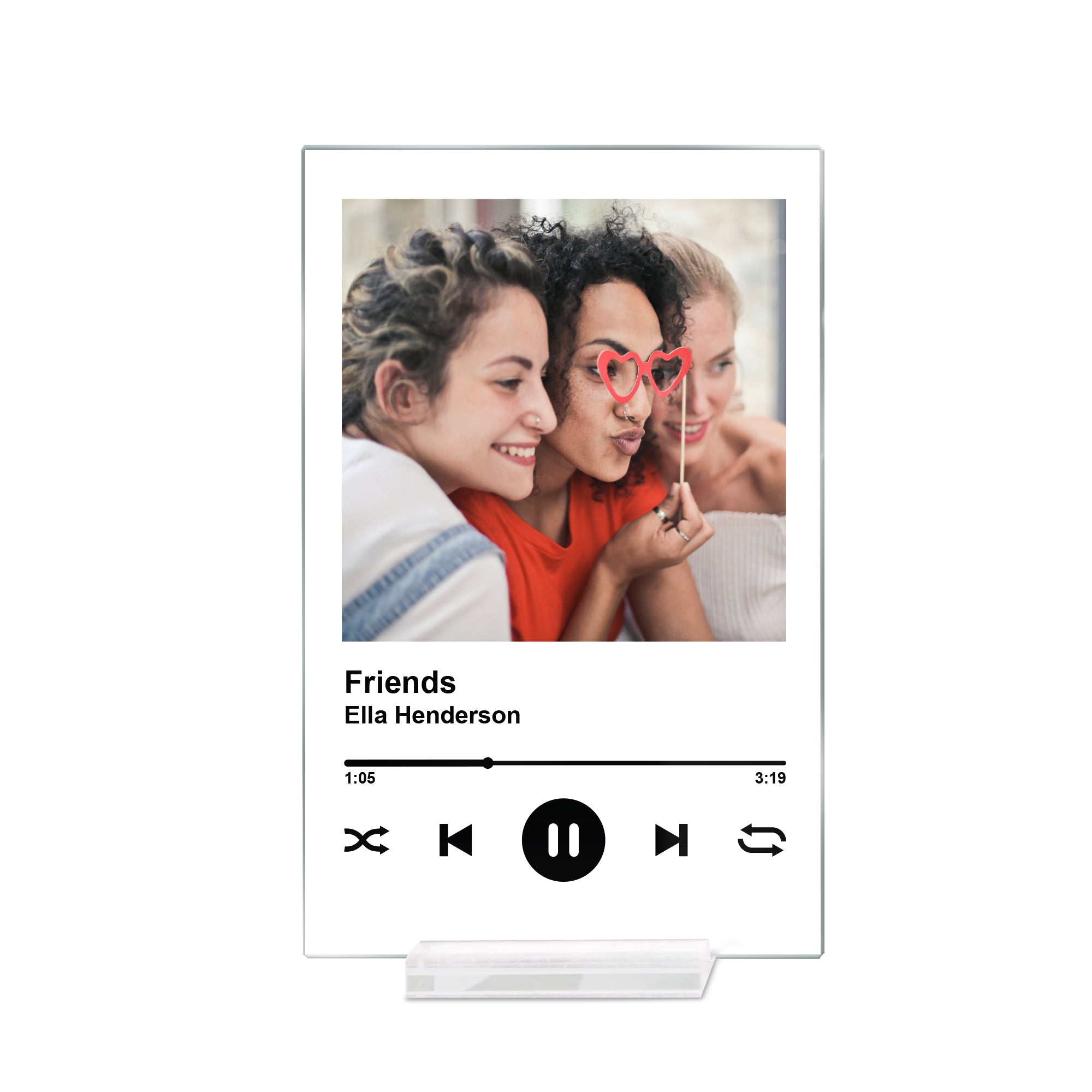 Personalized Song Plaque with Stand | Custom Photo & Music Display – Album Cover Gift for Mom or Playlist Decor Print