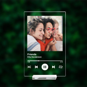 Personalized Song Plaque with Stand | Custom Photo & Music Display – Album Cover Gift for Mom or Playlist Decor Print