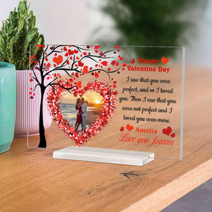 Valentine’s Day Acrylic Plaque | Custom Design Gift for Him or Her – Romantic Table Decor & Keepsake for Couples