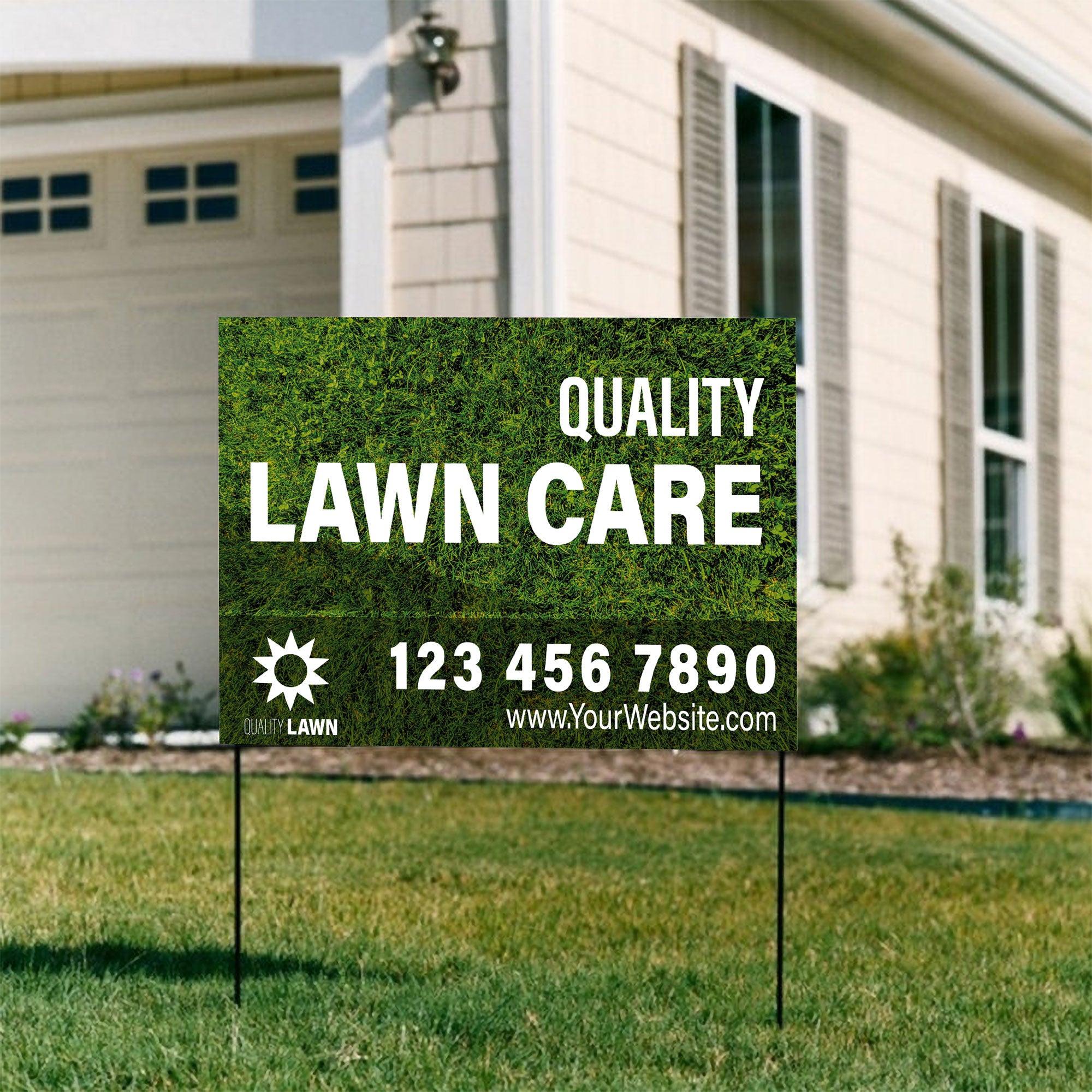 Customizable Lawn Care Double-Sided Yard Sign with H-Stake - 24