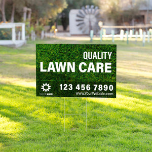 Customizable Lawn Care Double-Sided Yard Sign with H-Stake - 24