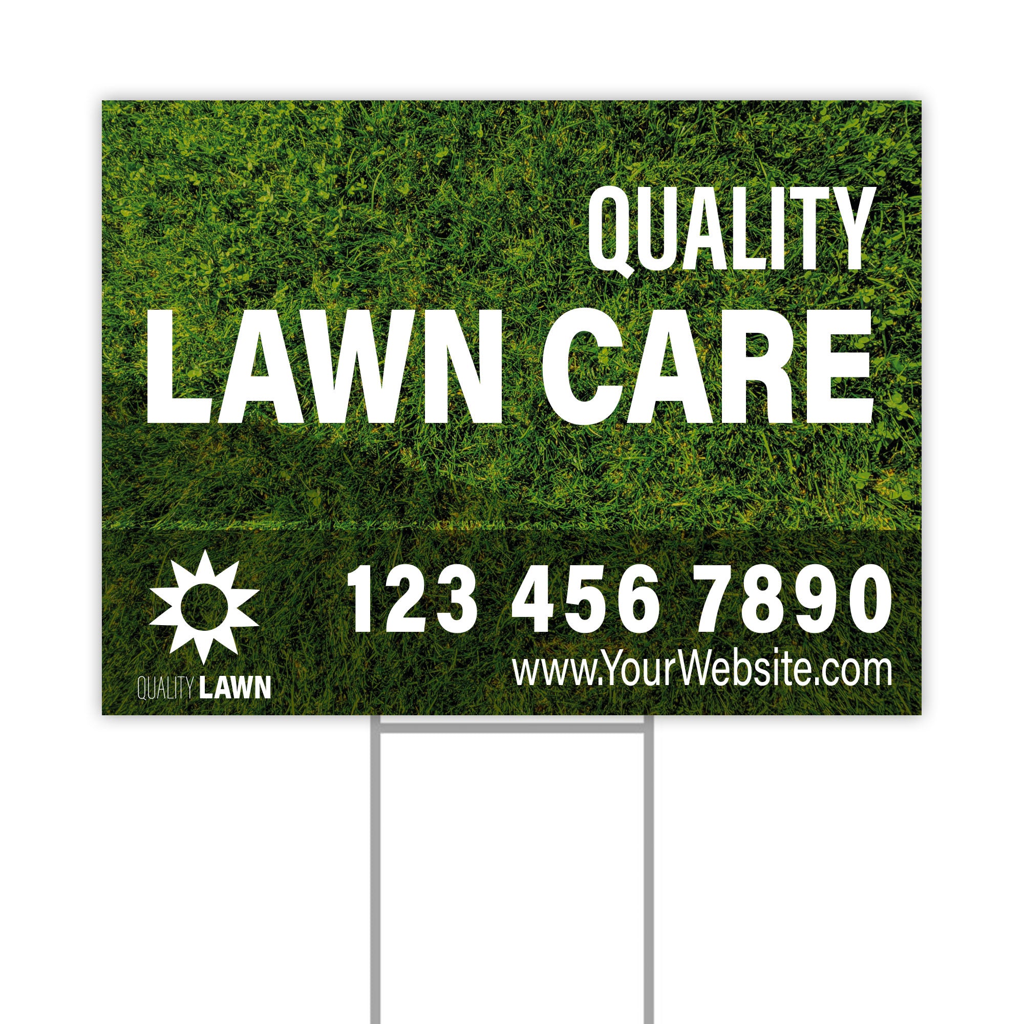 Customizable Lawn Care Double-Sided Yard Sign with H-Stake - 24