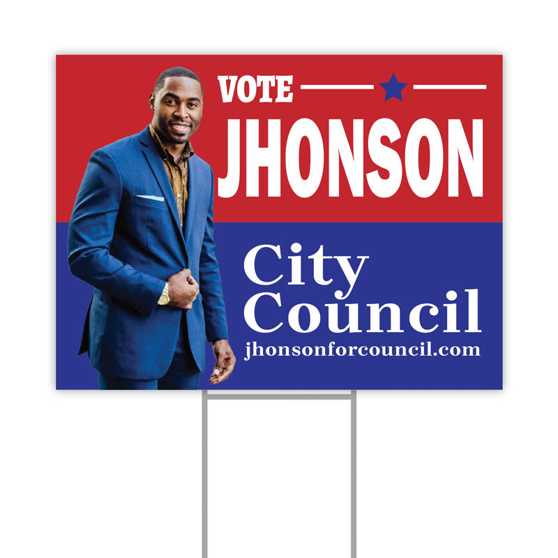 Political Double-Sided Yard Sign with H-Stake - 24