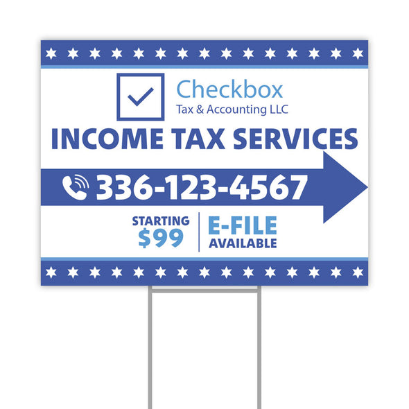 Income Tax Service Double-Sided Yard Sign