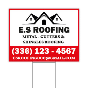 Roofing company Double-Sided Yard Sign with H-Stake - 24