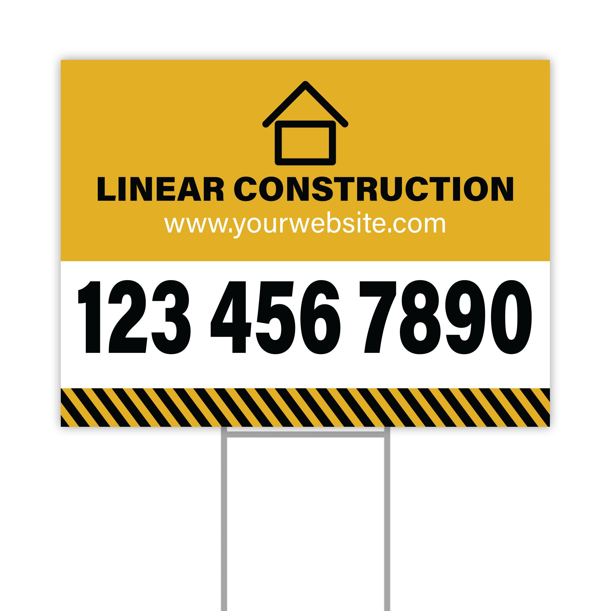 Construction Double-Sided Yard Sign with H-Stake - 24